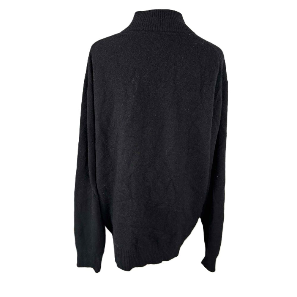 Daniel Bishop Black Cashmere Quarter Zip Pullover Basic Sweater Long Sleeve XL - Picture 5 of 13